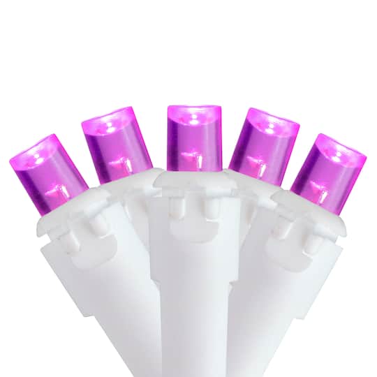 50ct. LED Wide Angle Christmas String Lights with White Wire By Northlight in Pink | 16.25 ft | Michaels®